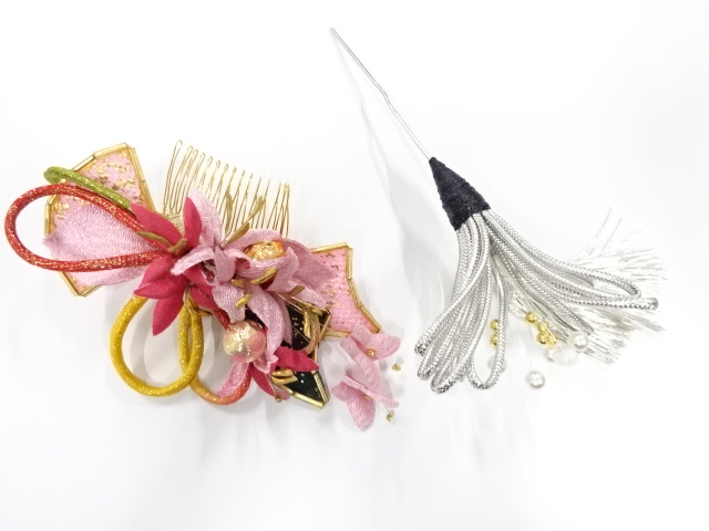 JAPANESE KIMONO / ANTIQUE HAIR ACCESSORY / SET OF 2